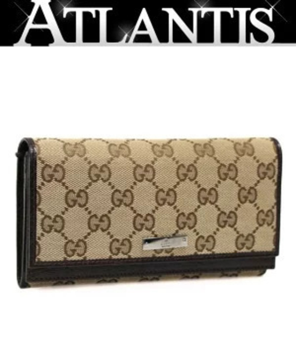 Gucci bi fold long wallet GG canvas x leather